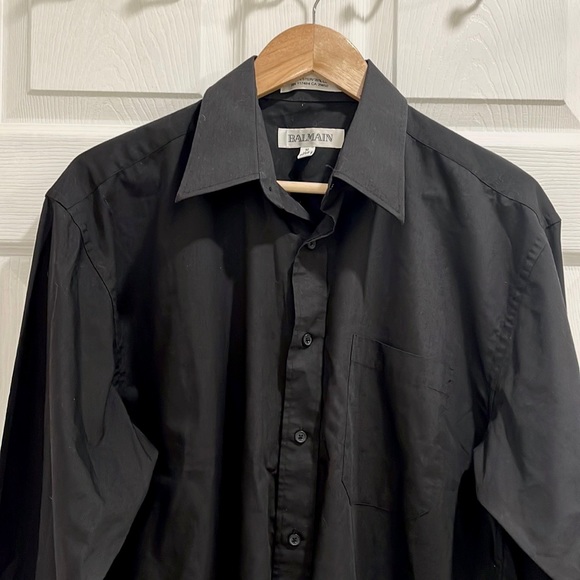 BALMAIN Collar Button Up Black Shirt - Picture 3 of 13